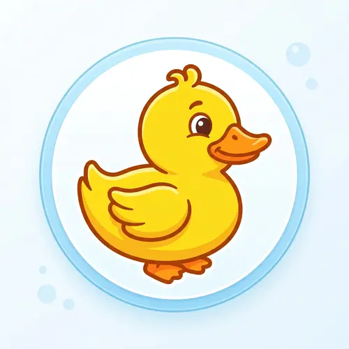 Cute Cartoon Yellow Duck Icon