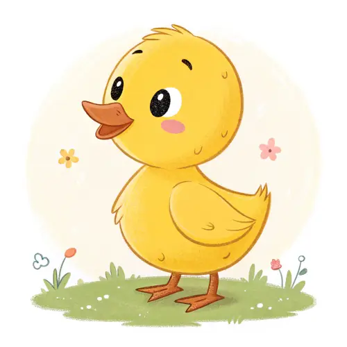 Cute Cartoon Yellow Duck Icon