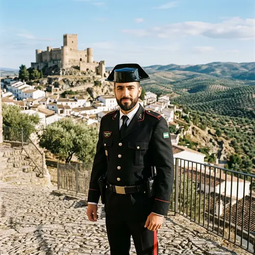 Spanish Civil Guard in Traditional Uniform at Alcaudete, Jaen