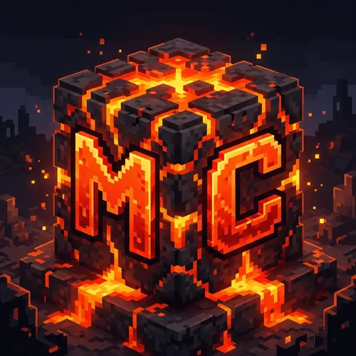 Magma Cube Logo Design | Custom 'MC' Inscription - Voxel Style