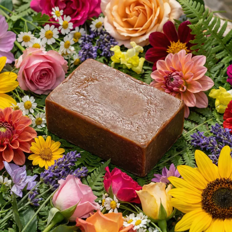 Biodegradable Rectangular Soap with Floral Background