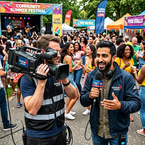 Diverse Male Reporters Covering Fun Event - Behind the Scenes