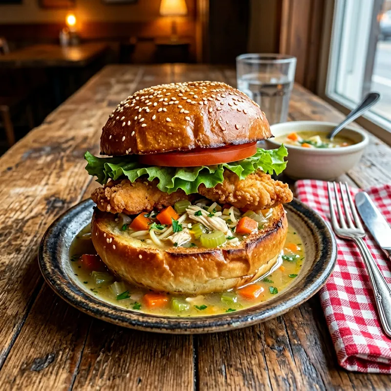 Chicken Soup Burger: A Savory Delight Chicken Soup Burger: A Savory Delight