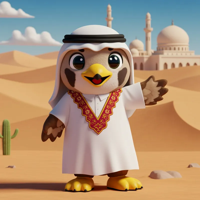 Qatari Mascot in Traditional Dress