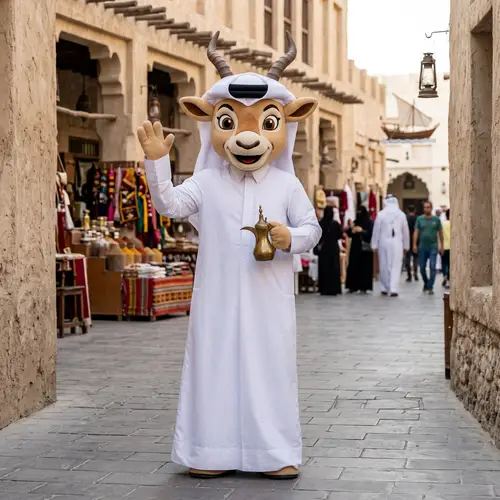 Qatari Mascot in Traditional Dress