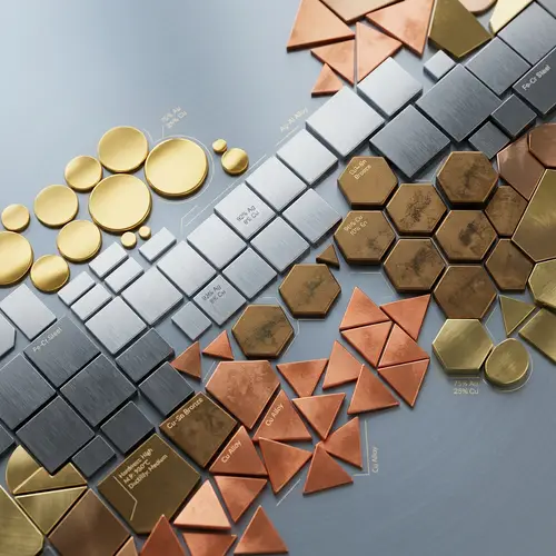 Metal Alloys Abstract Patterns | Geometric Shapes in Gold, Silver, Copper & Bronze