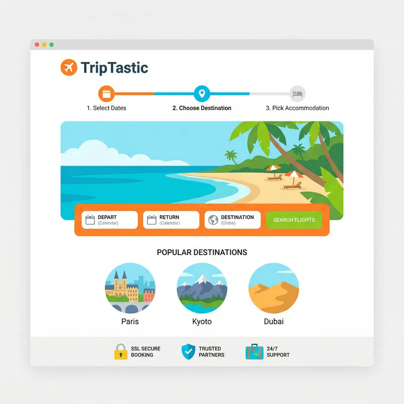 Engaging Booking Interface for TripTastic | Secure & Visual Engaging Booking Interface for TripTastic | Secure & Visual