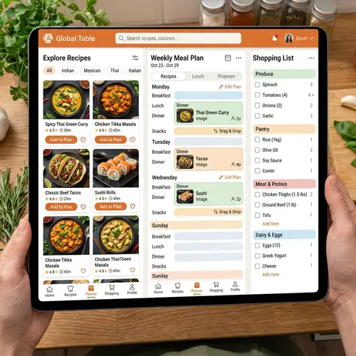 Food Recipe and Meal Planning Application | Weekly Meal Schedule