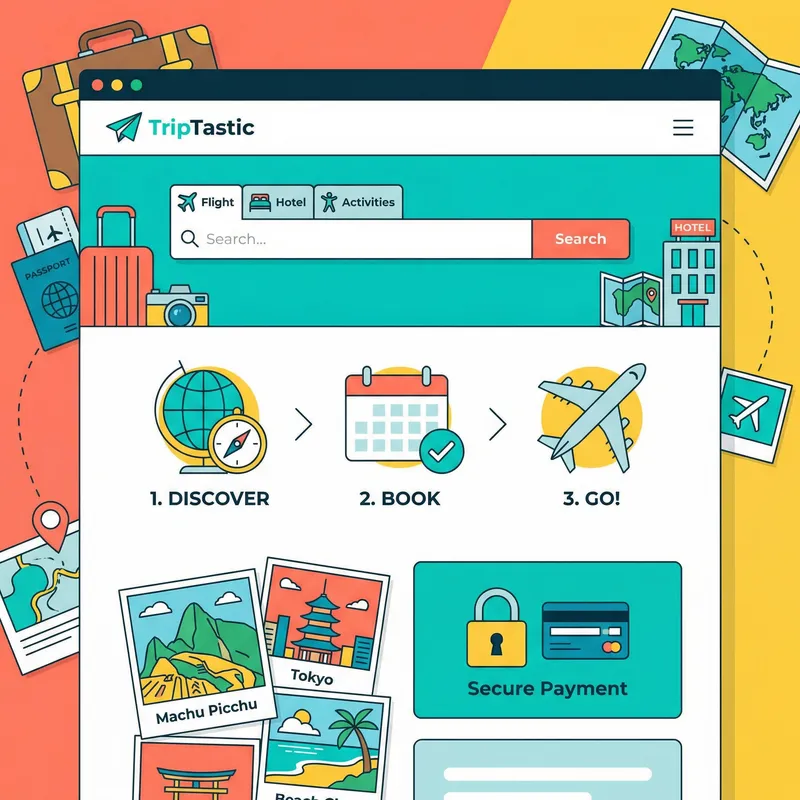 Modern TripTastic Interface Design | User-Friendly Booking Process
