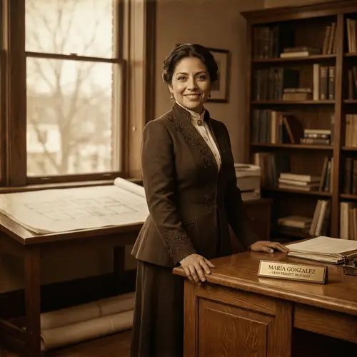 Charismatic Hispanic Woman in Professional Setting