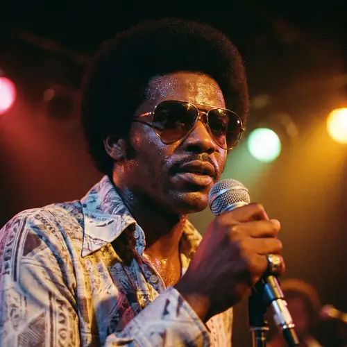 Funky 70's Black Singer Close Up