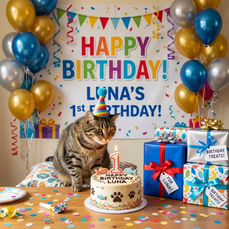 Cat Birthday Party: Cakes, Gifts & Fun