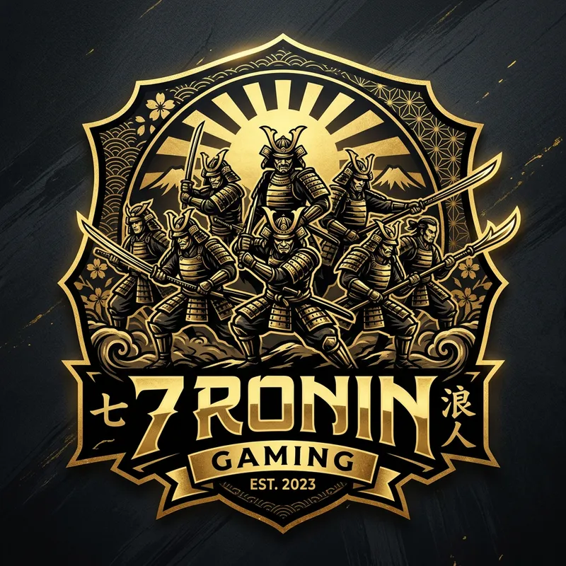 7 Ronin Gaming Logo | Black and Gold Samurai Design 7 Ronin Gaming Logo | Black and Gold Samurai Design