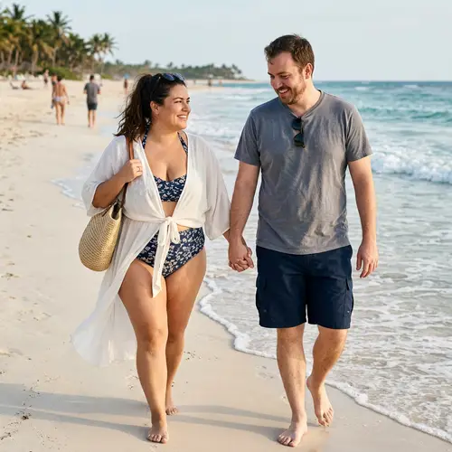 BBW Bikini Couple in Shorts
