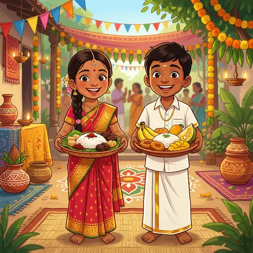 Celebrating New Year with Disney Pixar Sinhala Girl and Tamil Boy