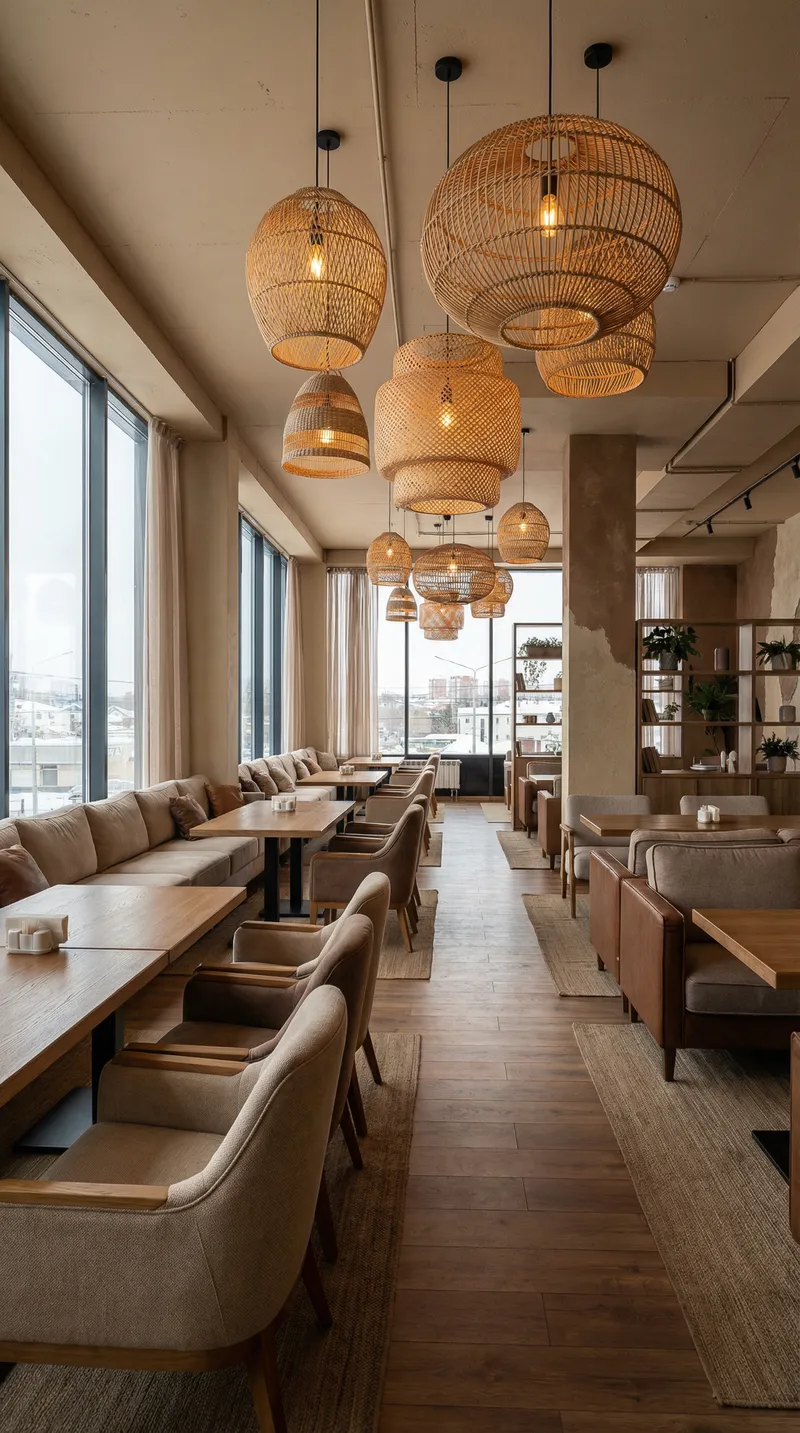 Restaurant Nevo Interior Design: Cozy Beige & Brown Restaurant Nevo Interior Design: Cozy Beige & Brown