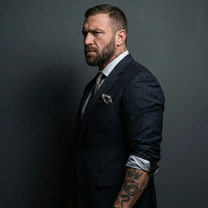 Stylish Italian Mafia Man in Tailored Suit