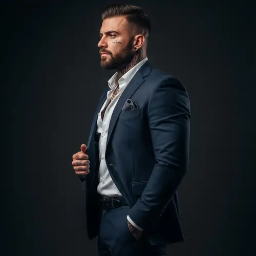 Stylish Italian Mafia Man in Tailored Suit