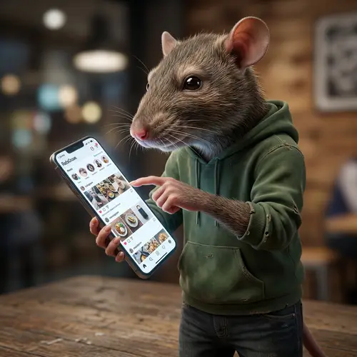 3D Rat in Human Form Scroll Social Media | High-Resolution Image