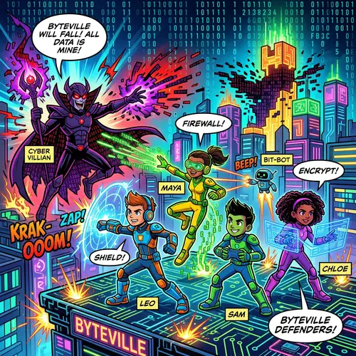 Kids in Tech Save Byteville from Cyber Villain