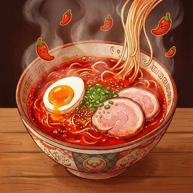 Super Spicy Ramen with Soft Boiled Egg & Chashu Pork