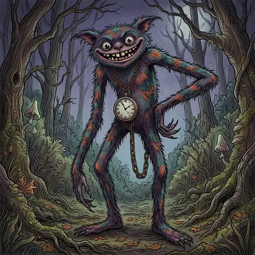 Whimsical Fuzzy Creature: Playful & Eerie Design