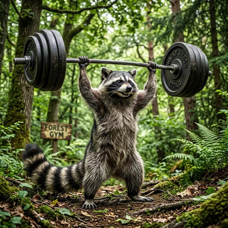 Raccoon Lifting Barbell | Enchanted Forest Strength