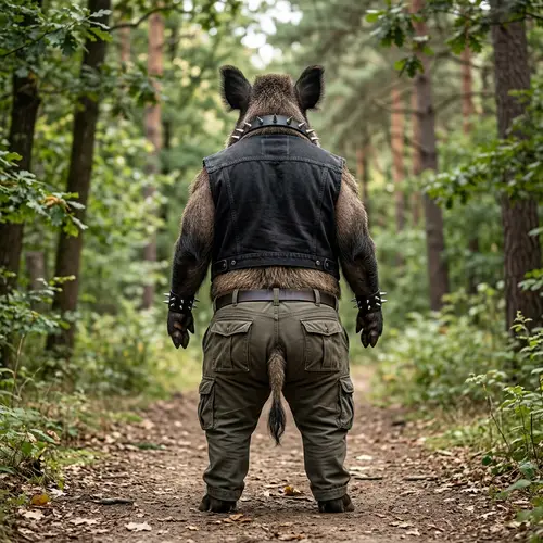 Stylish Male Boar in Cargo Pants and Vest