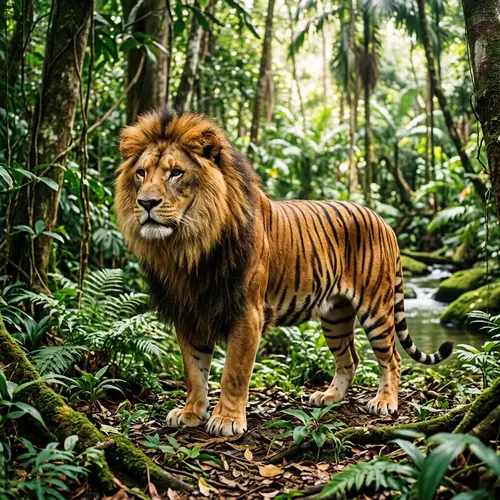 Majestic Lion-Tiger Hybrid: A Unique Genetic Blend
