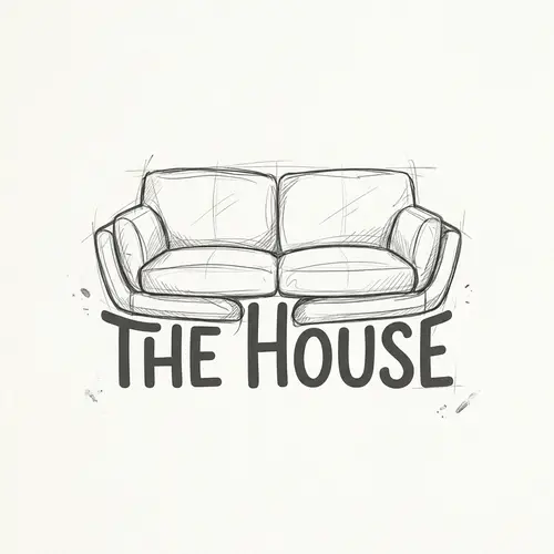 Hand-Drawn Logo Design with Sofa for The House