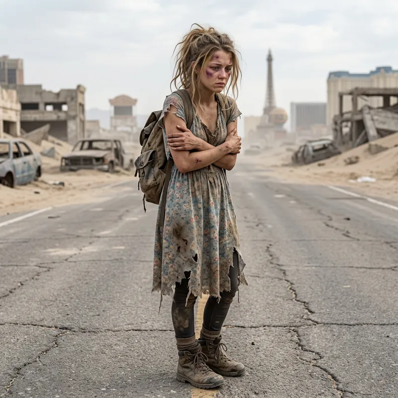 Young Woman's Post-Apocalyptic Transformation