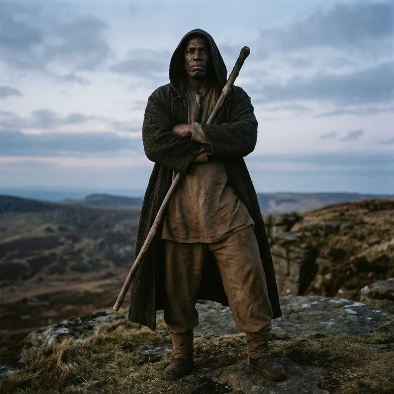 Strong Black Hero in Baggy Clothes