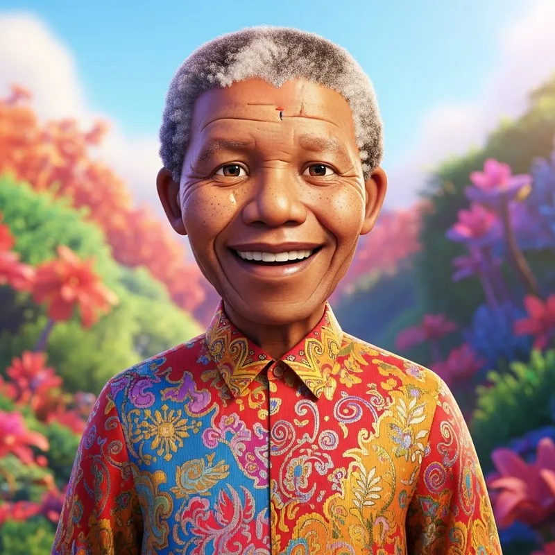 Nelson Mandela in Pixar Style Nelson Mandela in Pixar Style