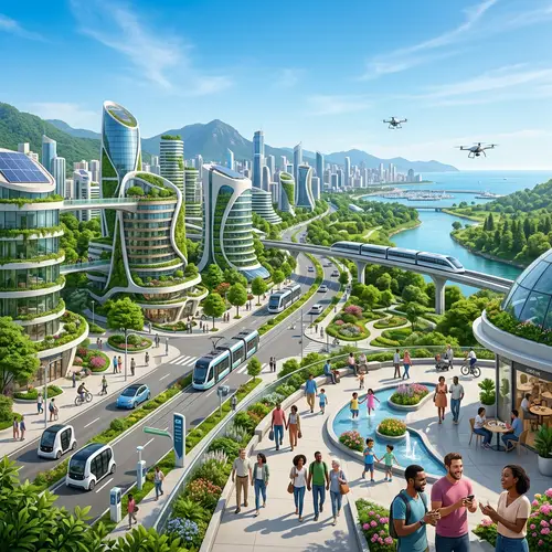 Utopian Future: Harmony of Industry & Nature