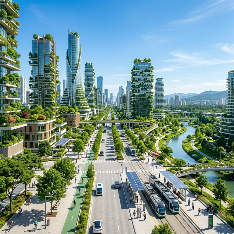 Eco-Friendly Future City with Green Spaces Eco-Friendly Future City with Green Spaces
