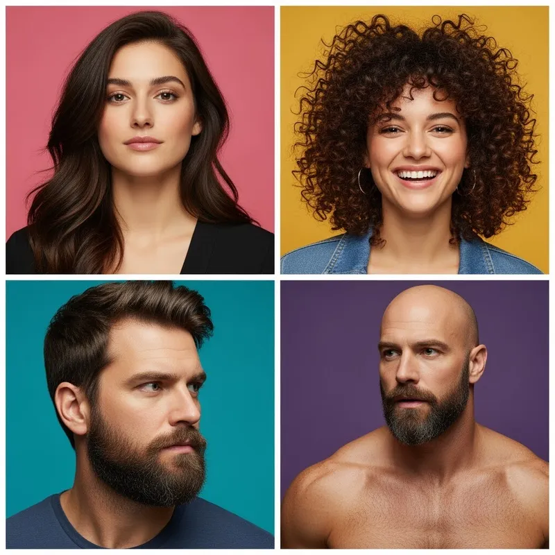 Vivid Hair Styles in Four Unique Portraits