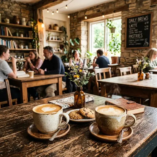 Cozy Rustic Cafe with Coffee