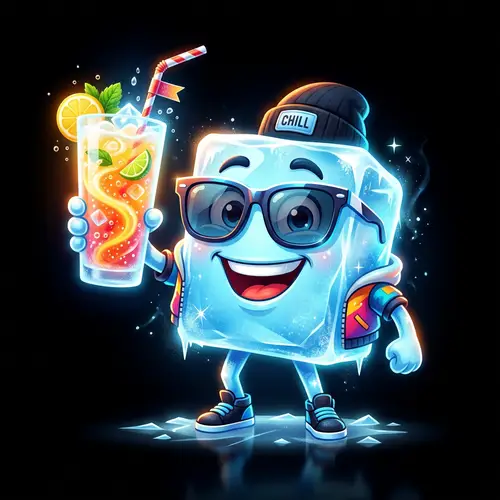 Cool Mascot Ice Cube | Animated Style Design