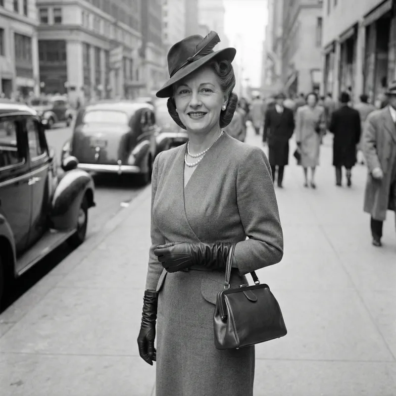 Vintage 1940s Sophisticated Middle Aged Woman Fashion Trends