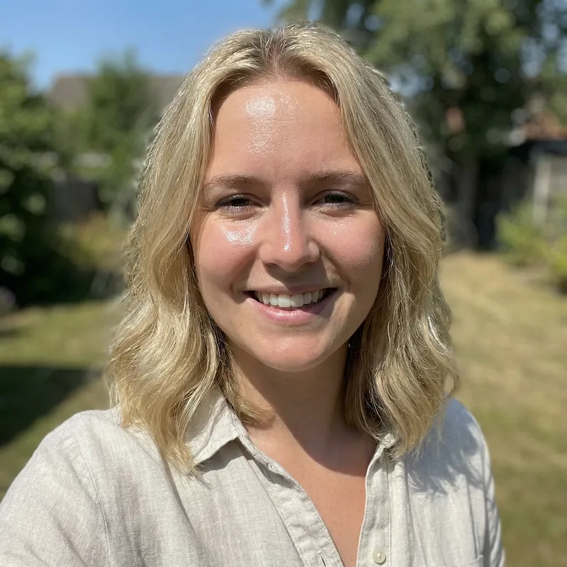 Stunning Blonde Model Under Bright Sunlight