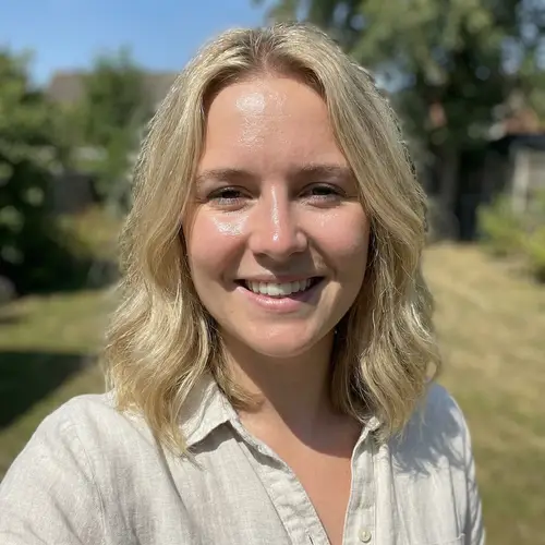 Stunning Blonde Model Under Bright Sunlight