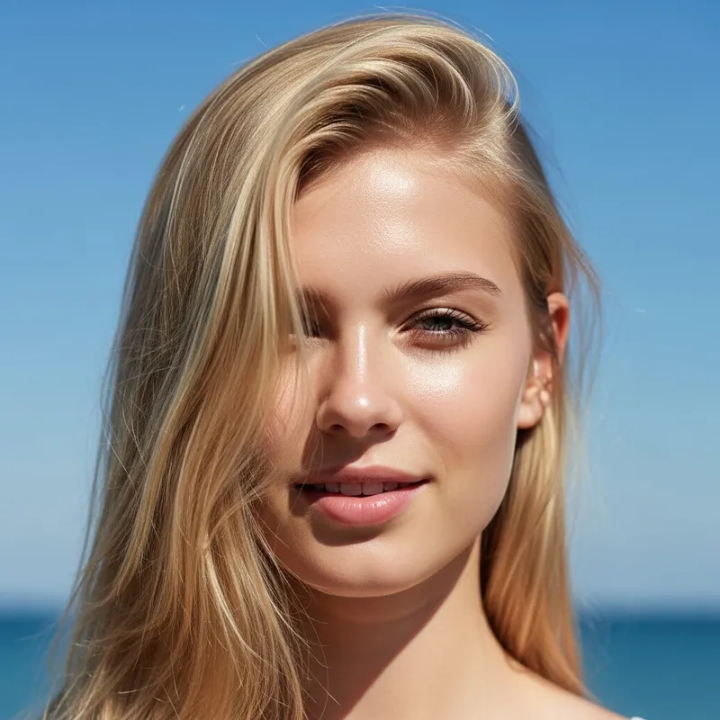 Stunning Blonde Woman Portrait in Natural Daylight