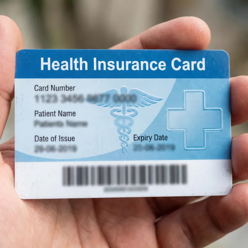 Medicare Card - Blue and White with Medical Symbols