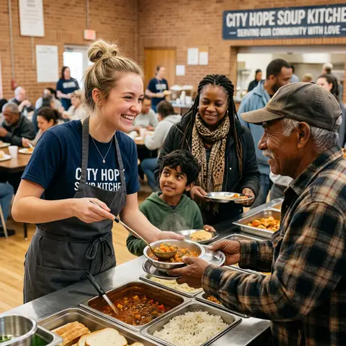 Mia Volunteers at City Soup Kitchen