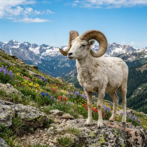 Majestic Ram on Rocky Hillside | Nature Wildlife Scene