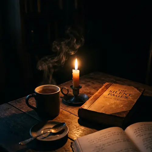 Dark Room Candle and Tea: Illuminated Book Title