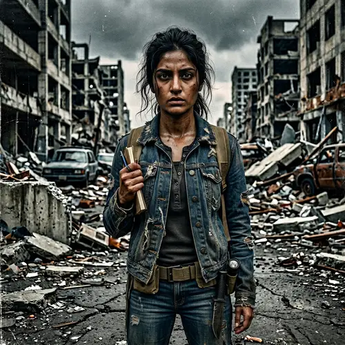 Intense 25-Year-Old Female Investigator in Post-Apocalyptic Setting