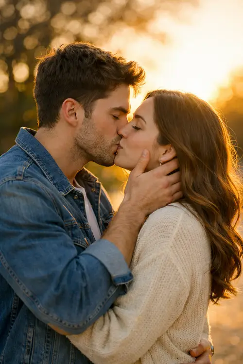 Romantic Couple Kissing Moments