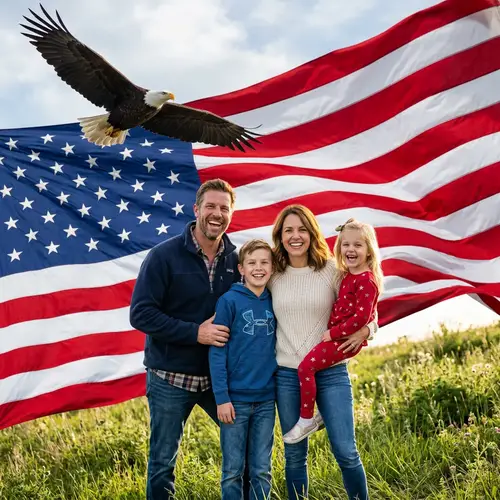 Happy Family & Freedom: American Spirit in Action