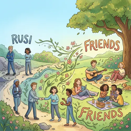 RusiToFriends: Journey from Strangers to Friends in Tranquil Park
